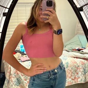 Cotton Candy LA Pink Cropped Tank Top Small